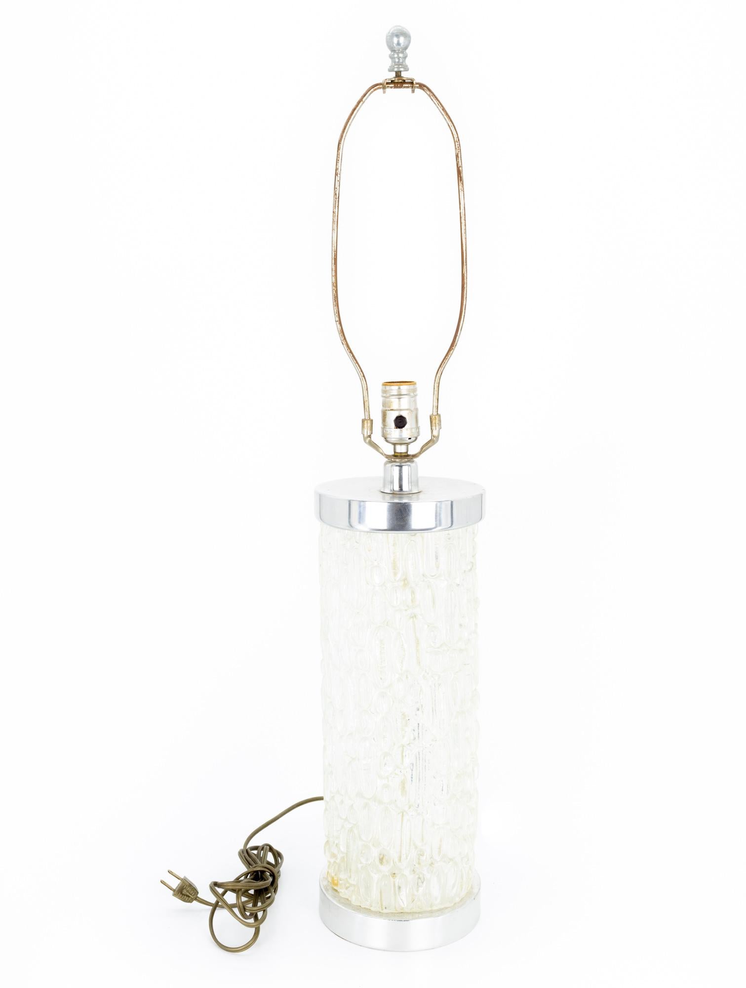 Mid-Century Modern Timo Sarpaneva Iittala Festivo Style Mid Century Glass & Chrome Table Lamp For Sale