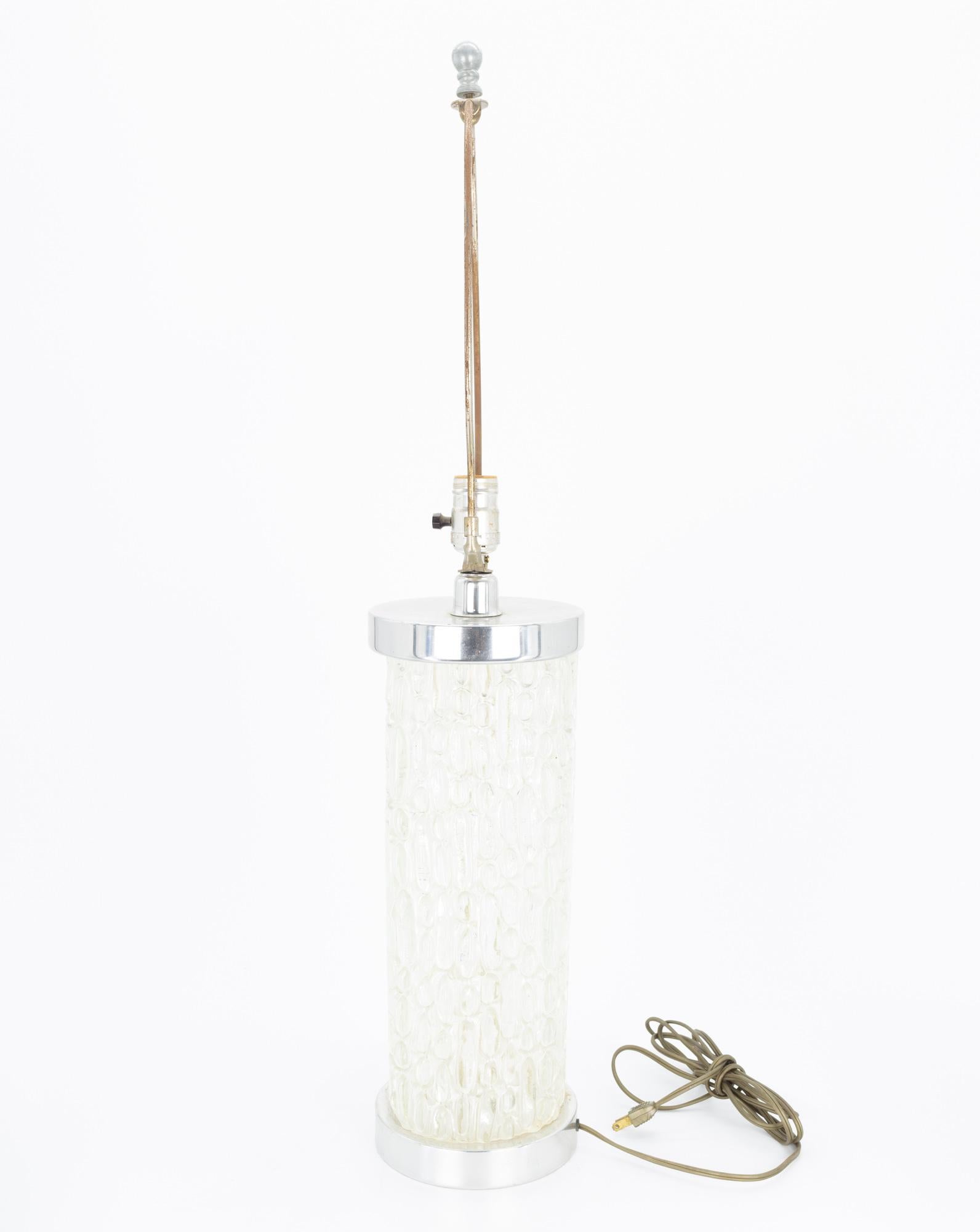 Late 20th Century Timo Sarpaneva Iittala Festivo Style Mid Century Glass & Chrome Table Lamp For Sale