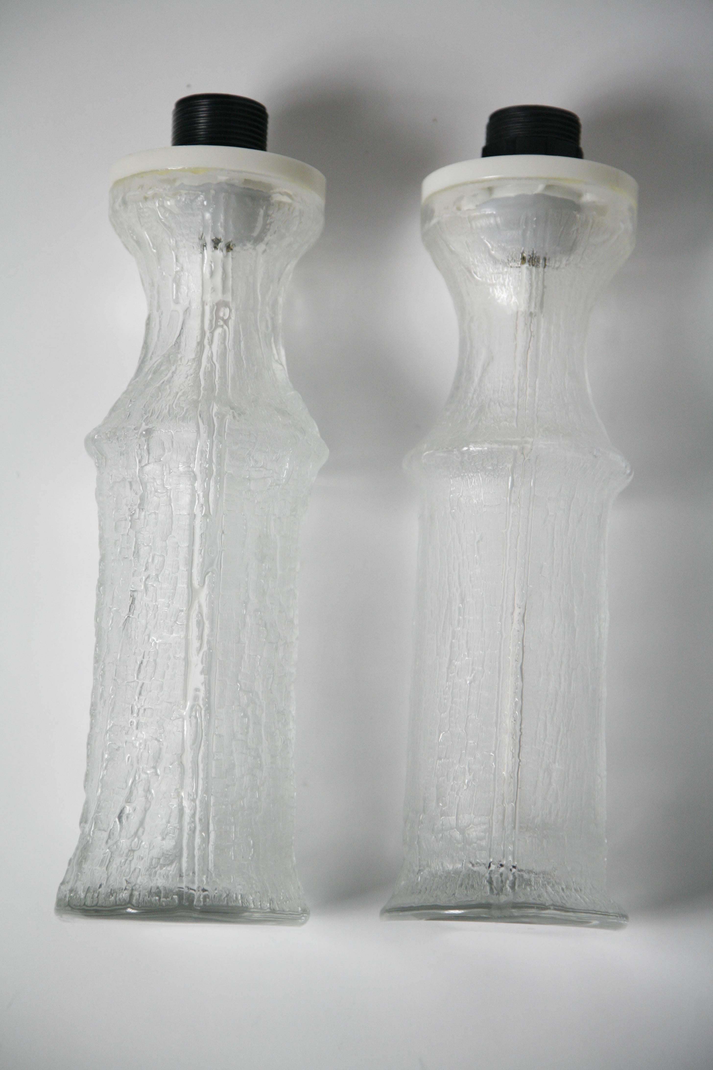 Finnish Timo Sarpaneva Lamps Clear Glass, Finland 1980 For Sale