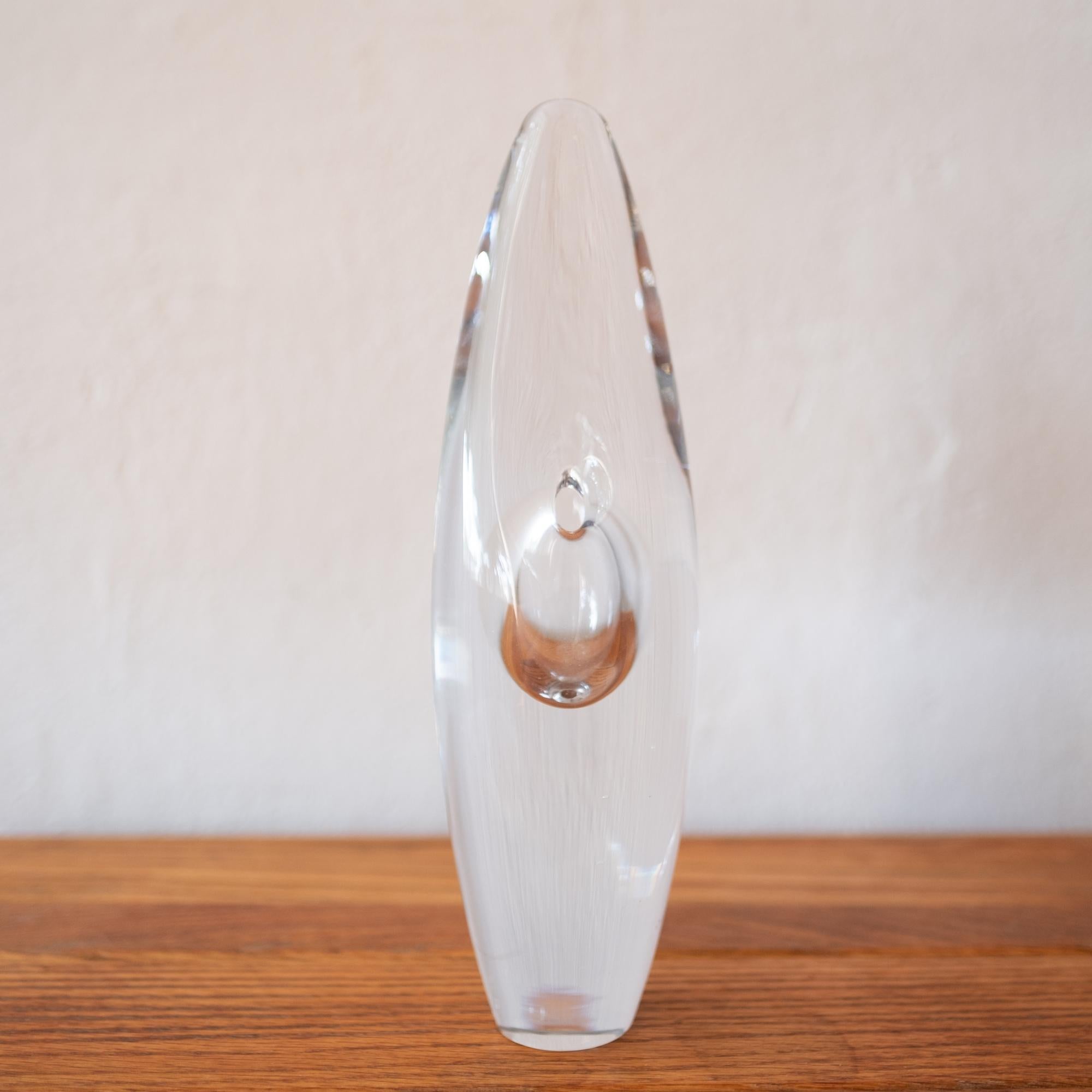 Crystal Timo Sarpaneva Large 'Orchid' Sculpture by Iittala Finland