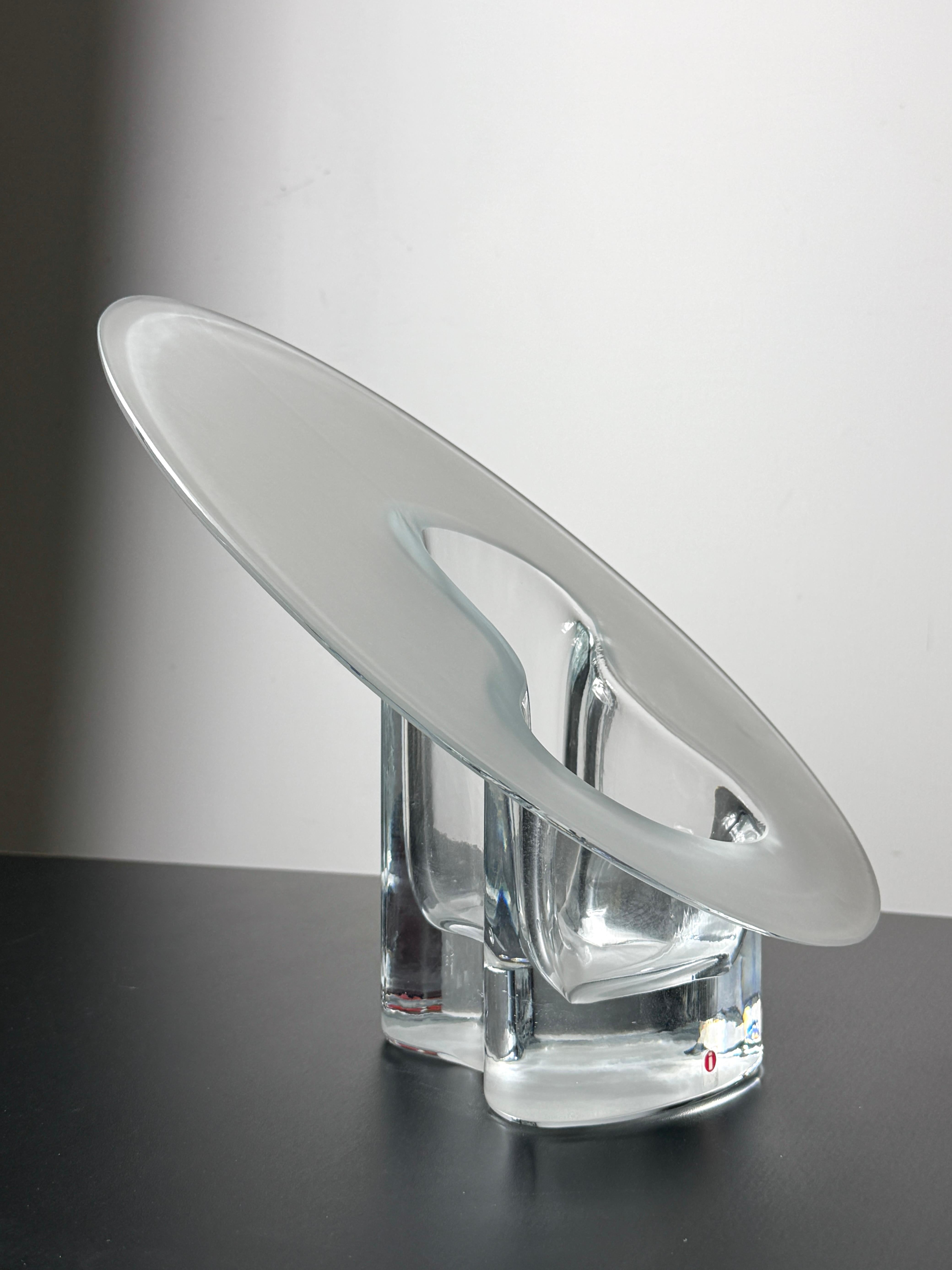 Rare largest example of the Marcel vase designed by Timo Sarpaneva for Iittala
Finland 1998

Biomorphic form with contrasting polished and frosted glass
Etched signature to underside

12 inch width
12 inch depth
14 inch height