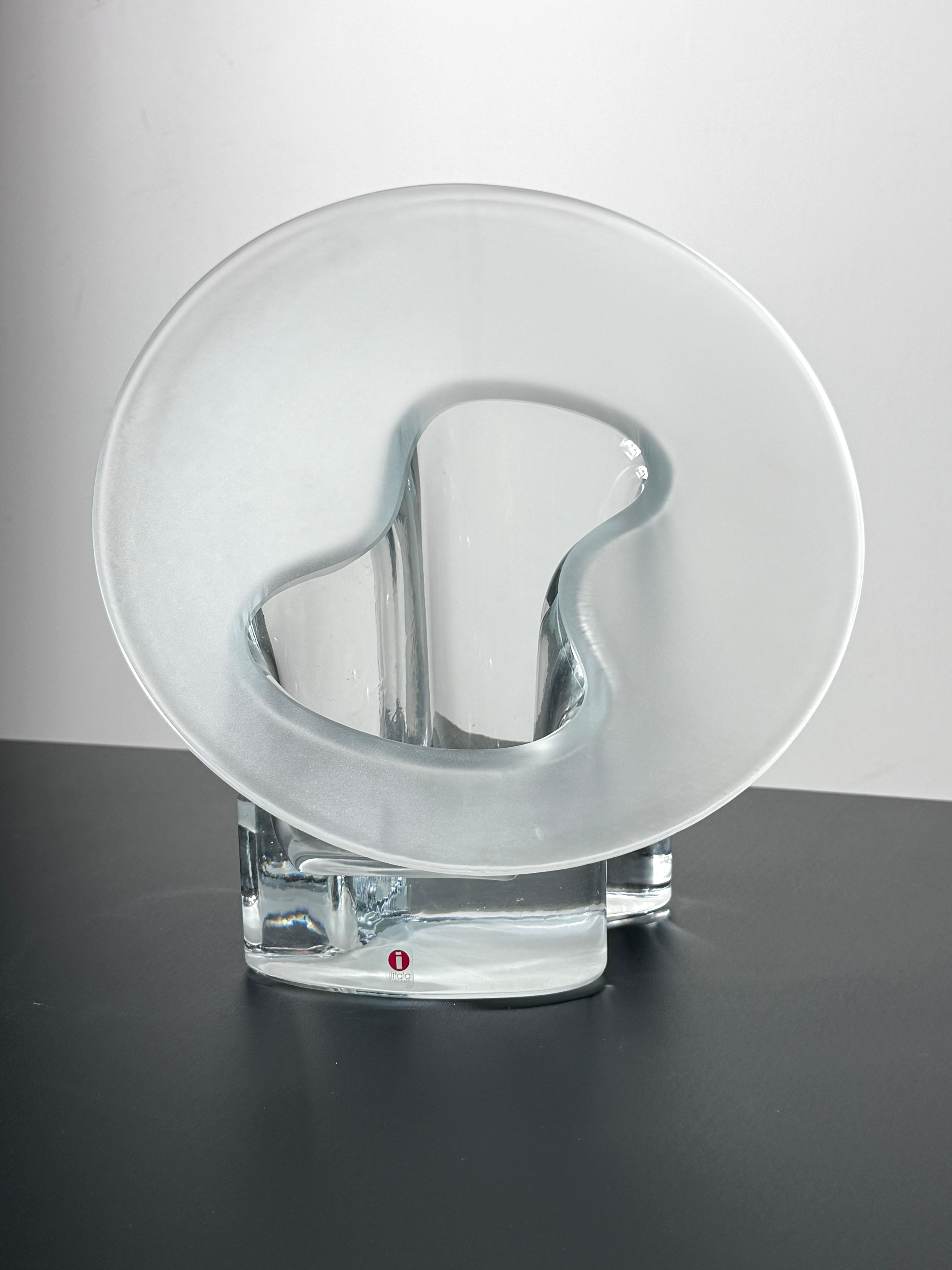 Mid-Century moderno Timo Sarpaneva Large Sculptural Glass Vase Marcel Iittala Finland 20th Century in vendita