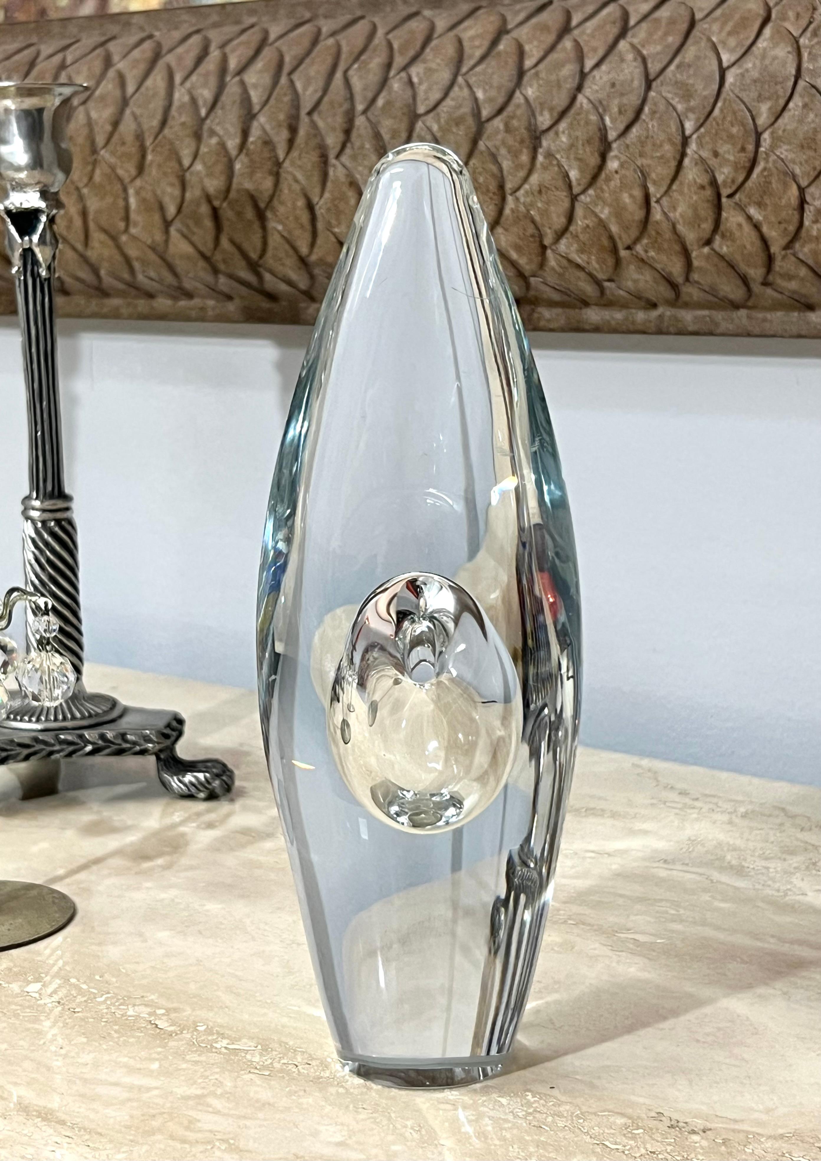 Verre d'art Vase d'art orchidée de Timo Sarpaneva pour Littala Finlande en vente