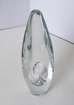 Timo Sarpaneva Orchid or Orkidea Sculptural Crystal Vessel 1987 Iittala Finland