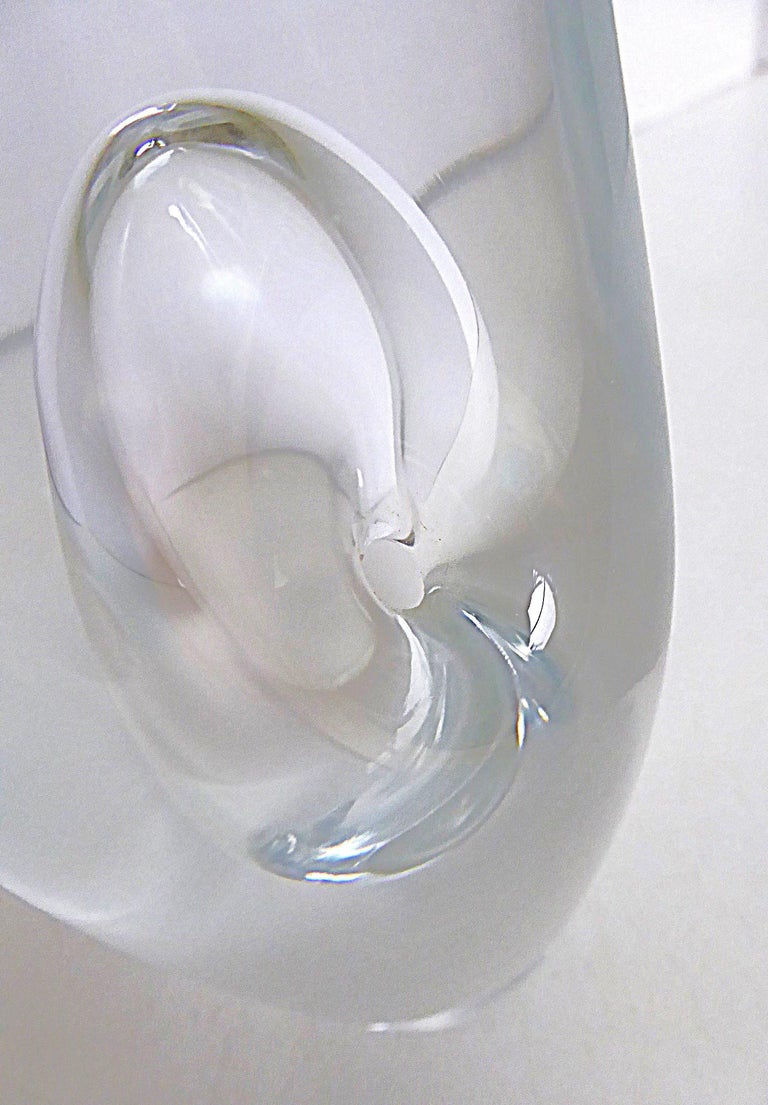 Timo Sarpaneva Orchid or Orkidea Sculptural Crystal Vessel 1987