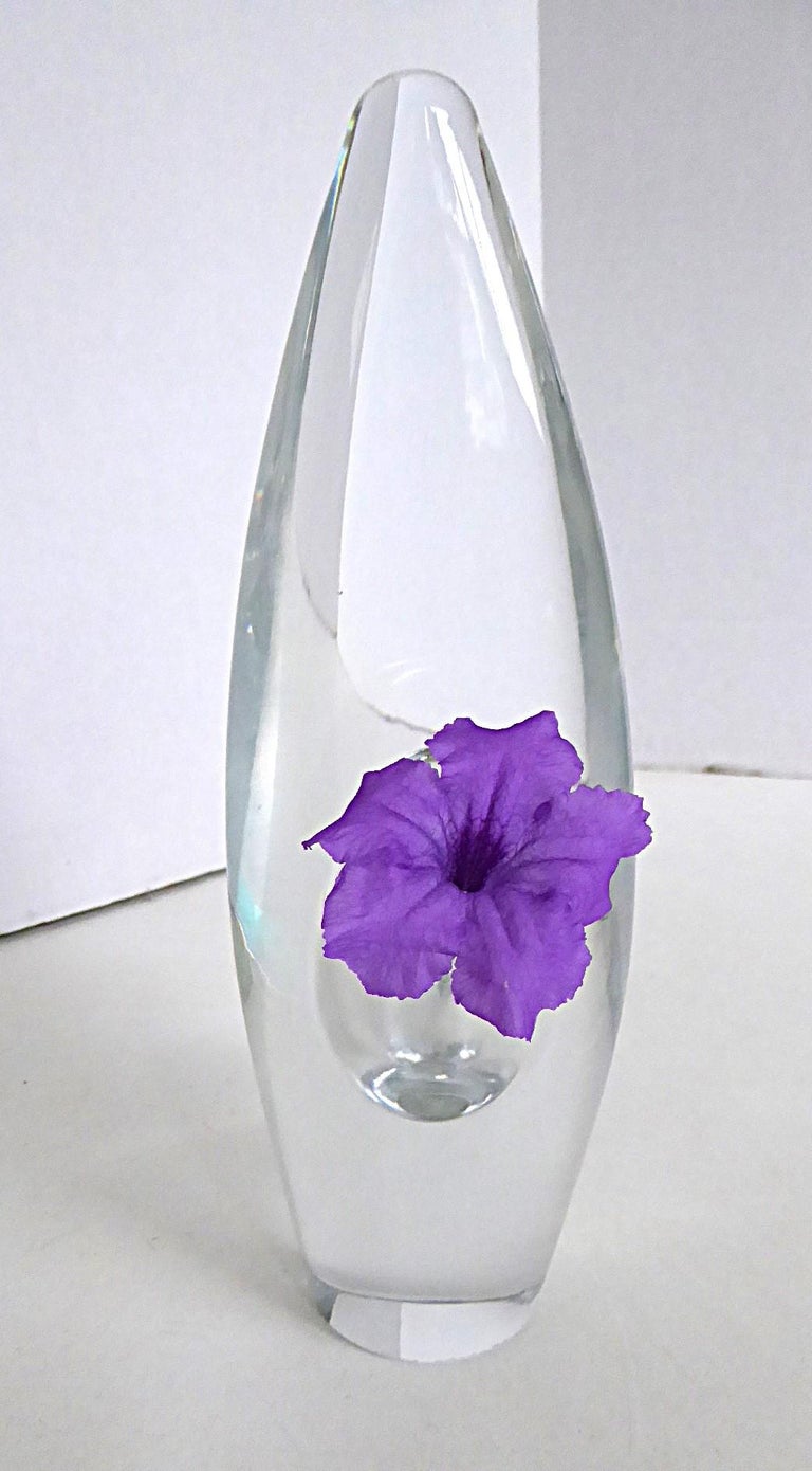 Timo Sarpaneva Orchid or Orkidea Sculptural Crystal Vessel 1987