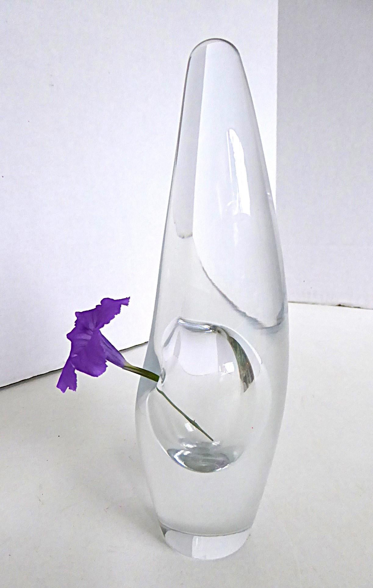 Timo Sarpaneva Orchidee oder Orkidea Skulpturales Kristallgefäß 1987 Iittala Finnland im Angebot 3