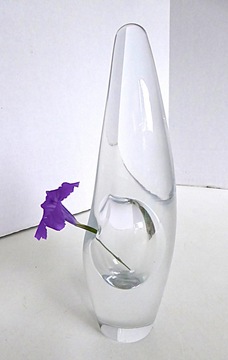 Timo Sarpaneva Orchid or Orkidea Sculptural Crystal Vessel 1987