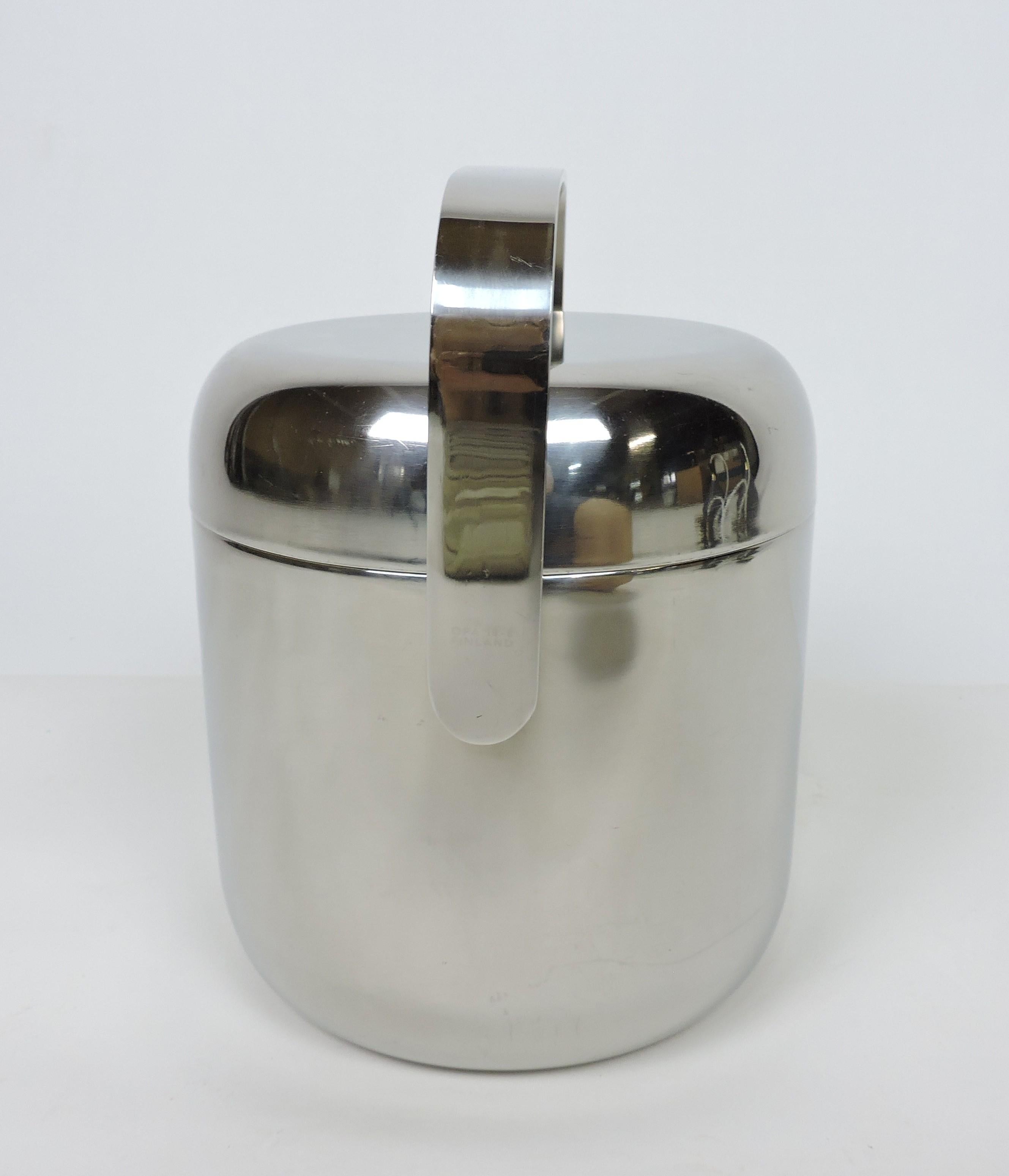 Finnish Timo Sarpaneva Scandinavian Modern Stainless Steel Ice Bucket for OPA Finland