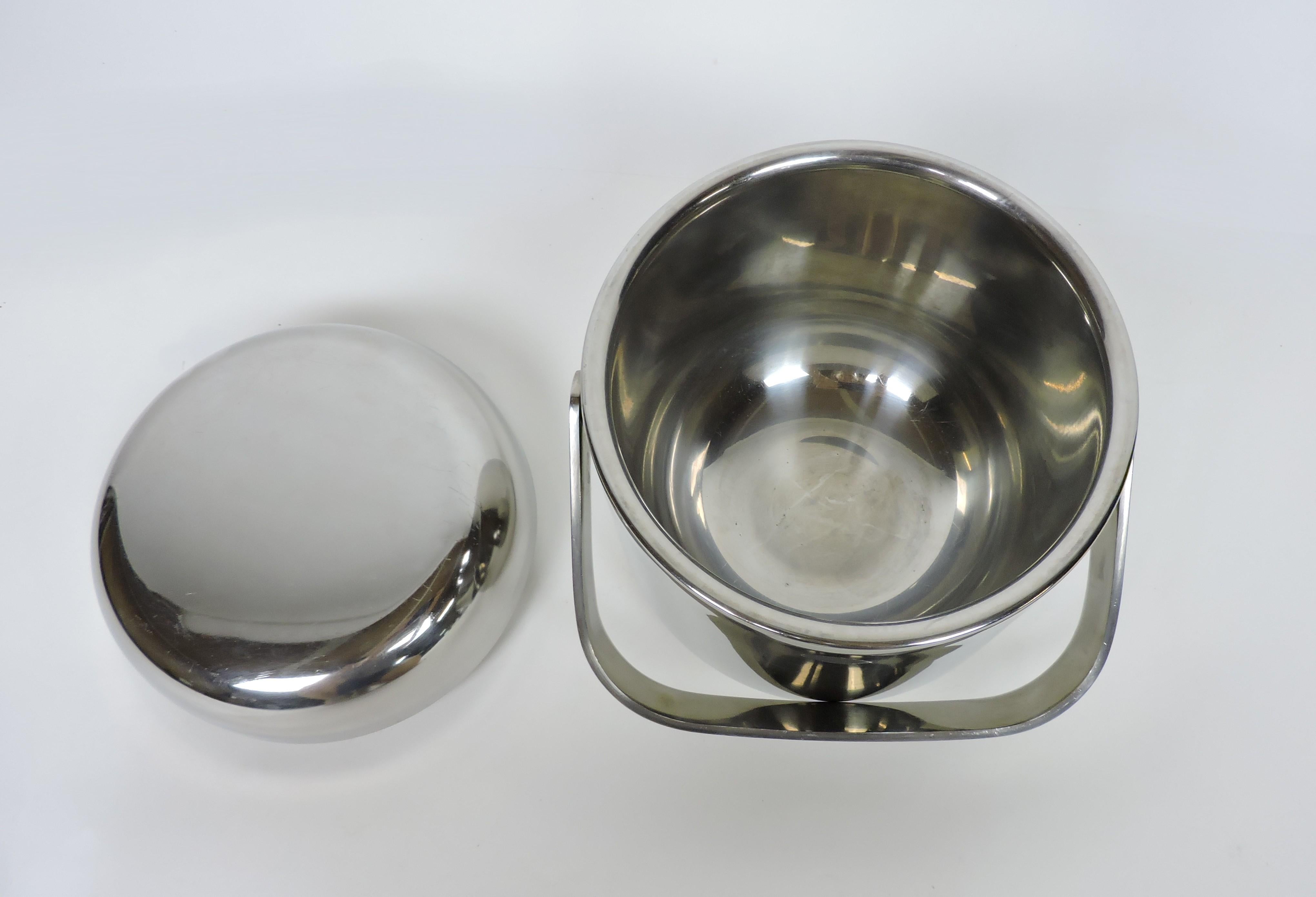 Late 20th Century Timo Sarpaneva Scandinavian Modern Stainless Steel Ice Bucket for OPA Finland