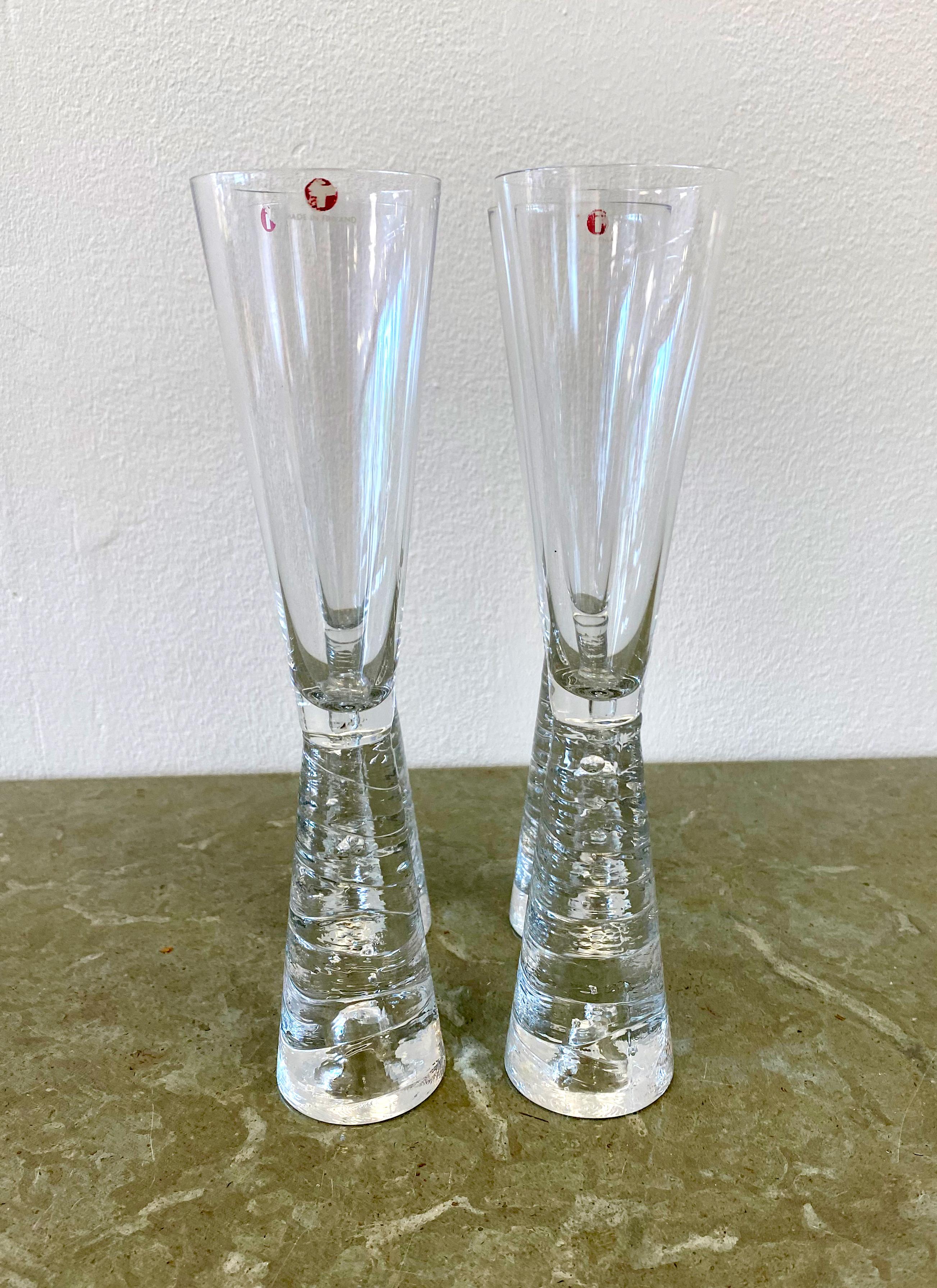 Set of 4 champagne glasses from Timo Sarpaneva´s series 