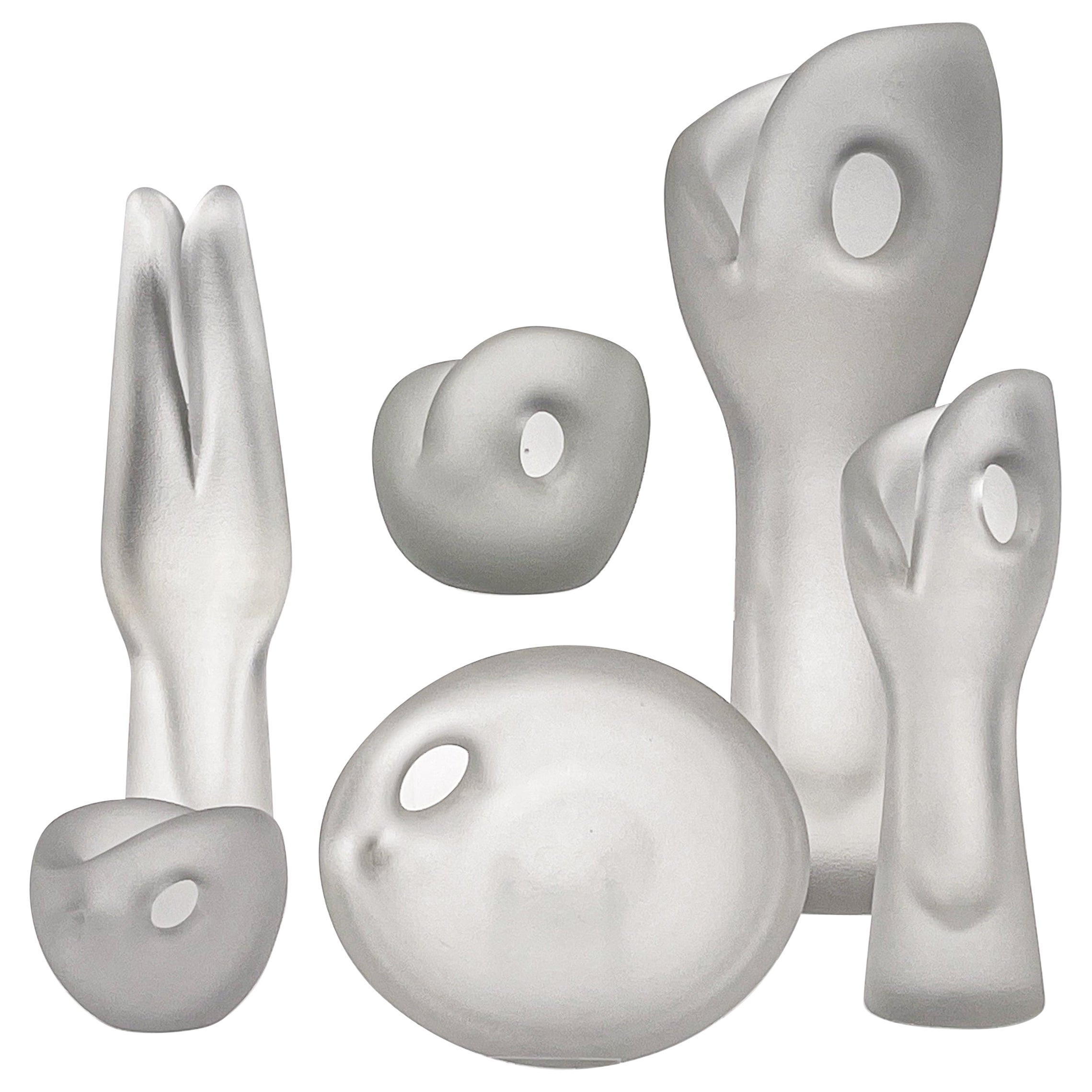 Timo Sarpaneva, Six Glass Art-Objects "Hiidenkirnu" Series, Iittala, circa 1955