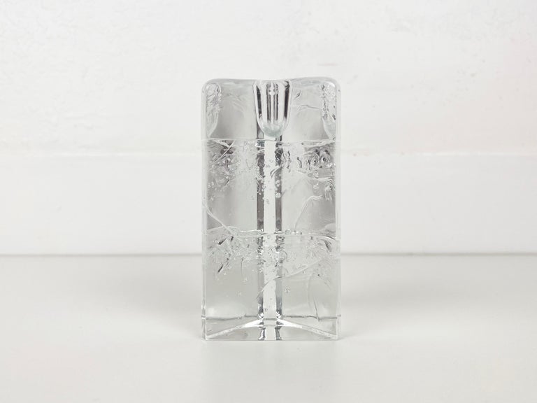 Vintage Scandinavian art glass triangular 