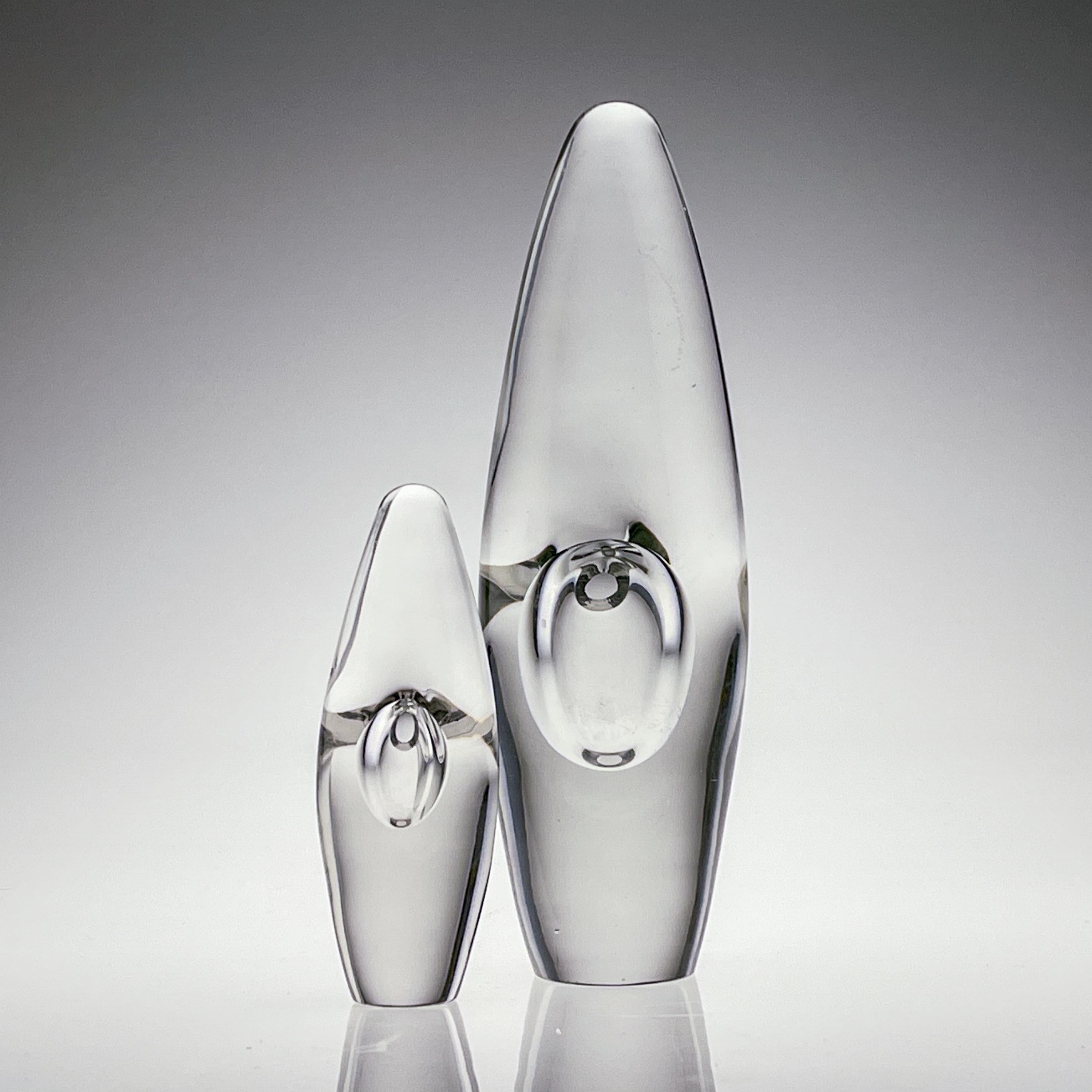 Finnish Timo Sarpaneva, Two Crystal Art-Objects 