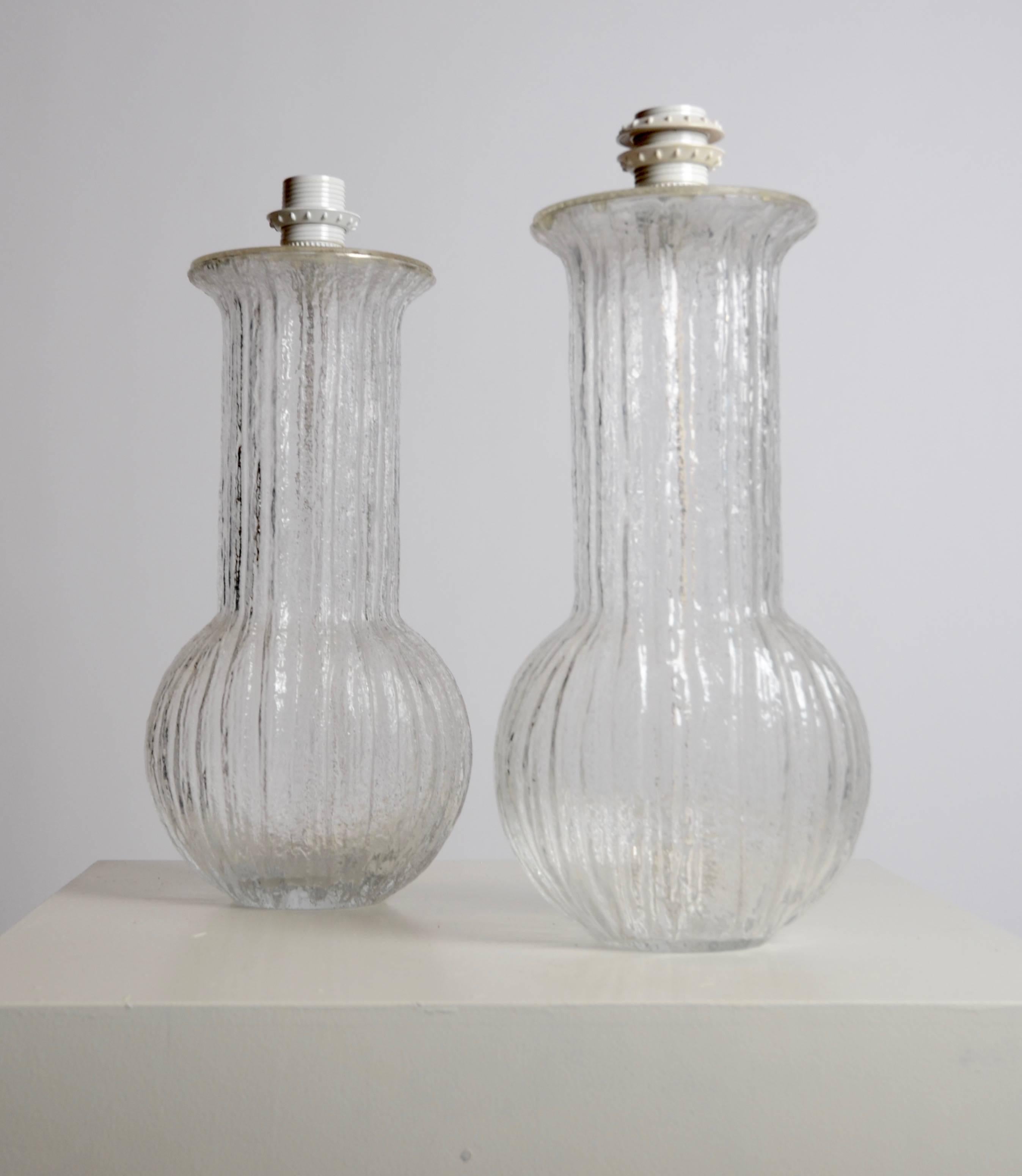 Timo Sarpaneva, a Pair of Table Lamps, Glass, 1960s-1970s In Good Condition In Stockholm, SE
