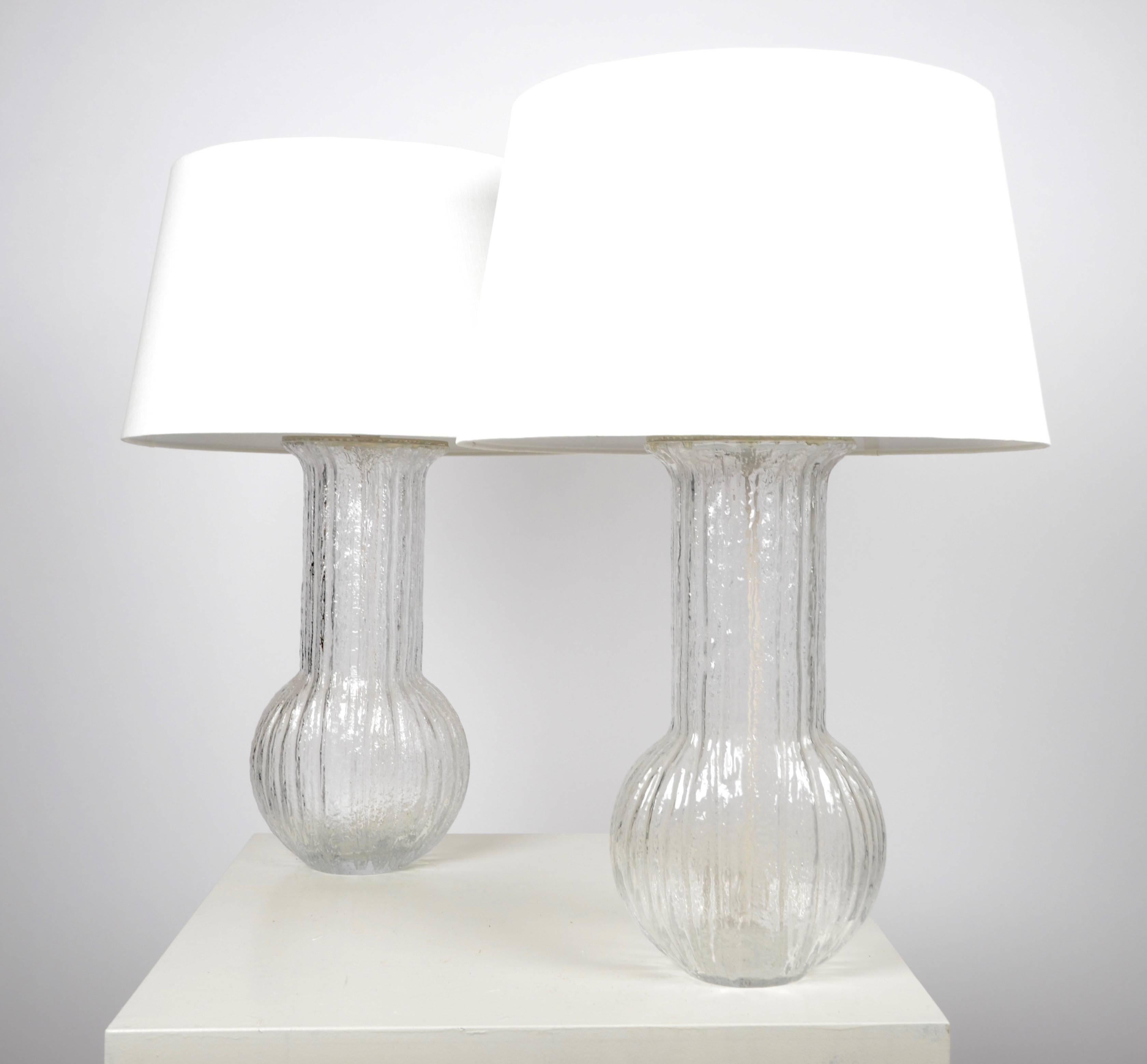 20th Century Timo Sarpaneva, a Pair of Table Lamps, Glass, 1960s-1970s