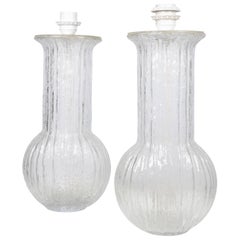 Timo Sarpaneva, ein Paar Tischlampen, Glas, 1960er-1970er Jahre
