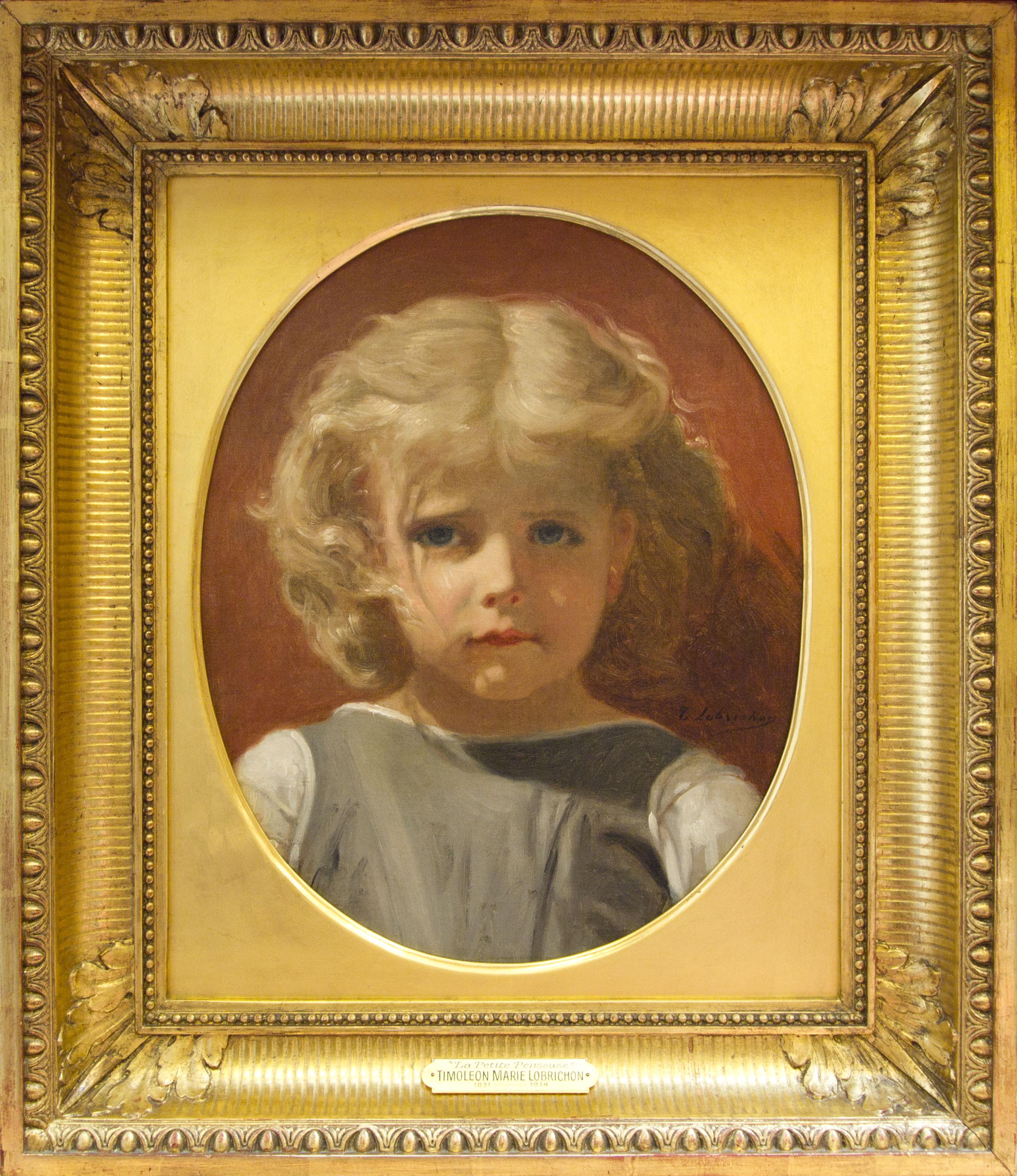 Portrait Painting Timoleon Marie Lobrichon - Le petit penseur