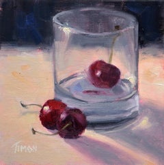 Timon Sloane - Cherries IV, Painting, Oil on Canvas Cherries IV, Painting, Oil on Canvas