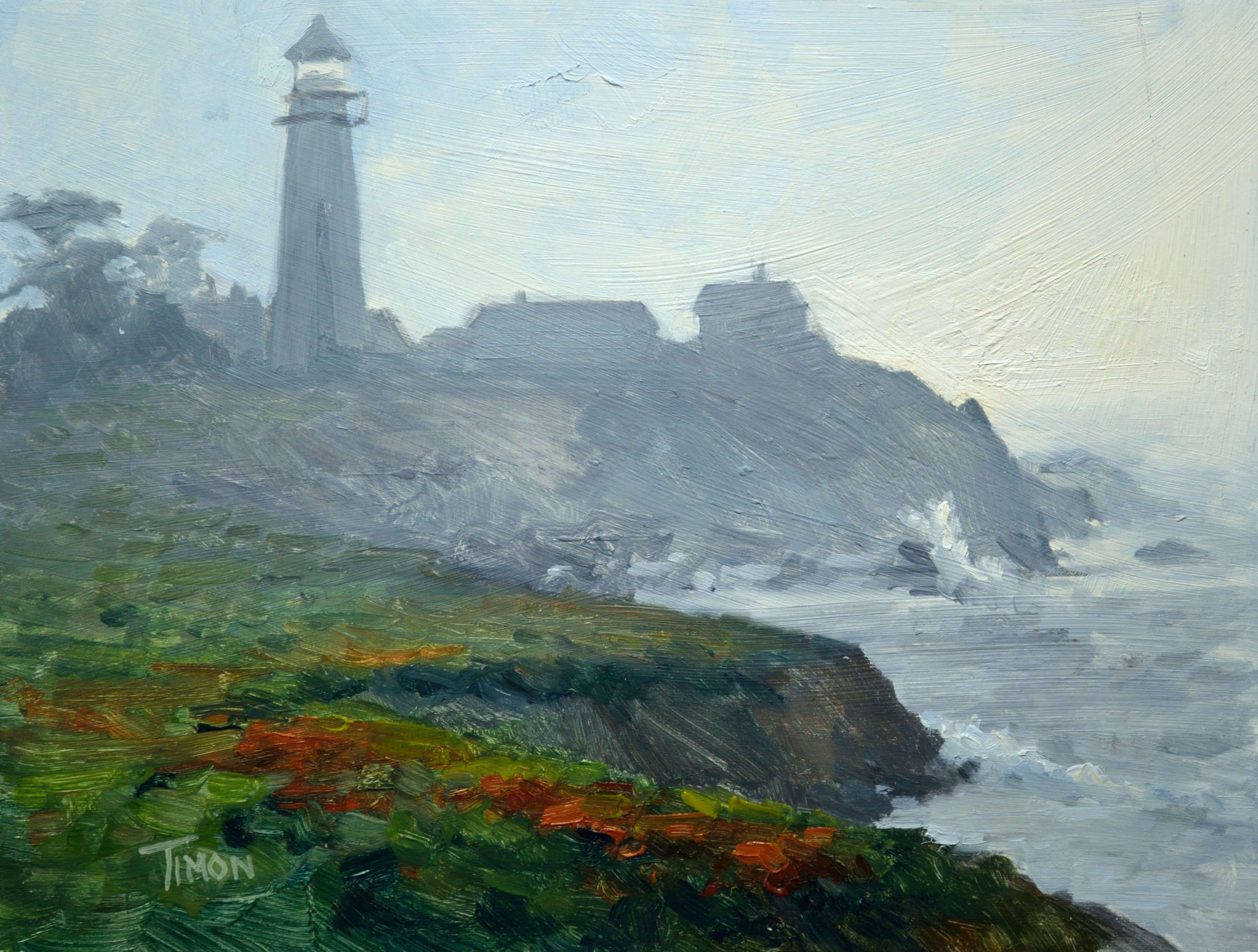 Ancienne atmosphère côtière, peinture, huile sur toile - Painting de Timon Sloane