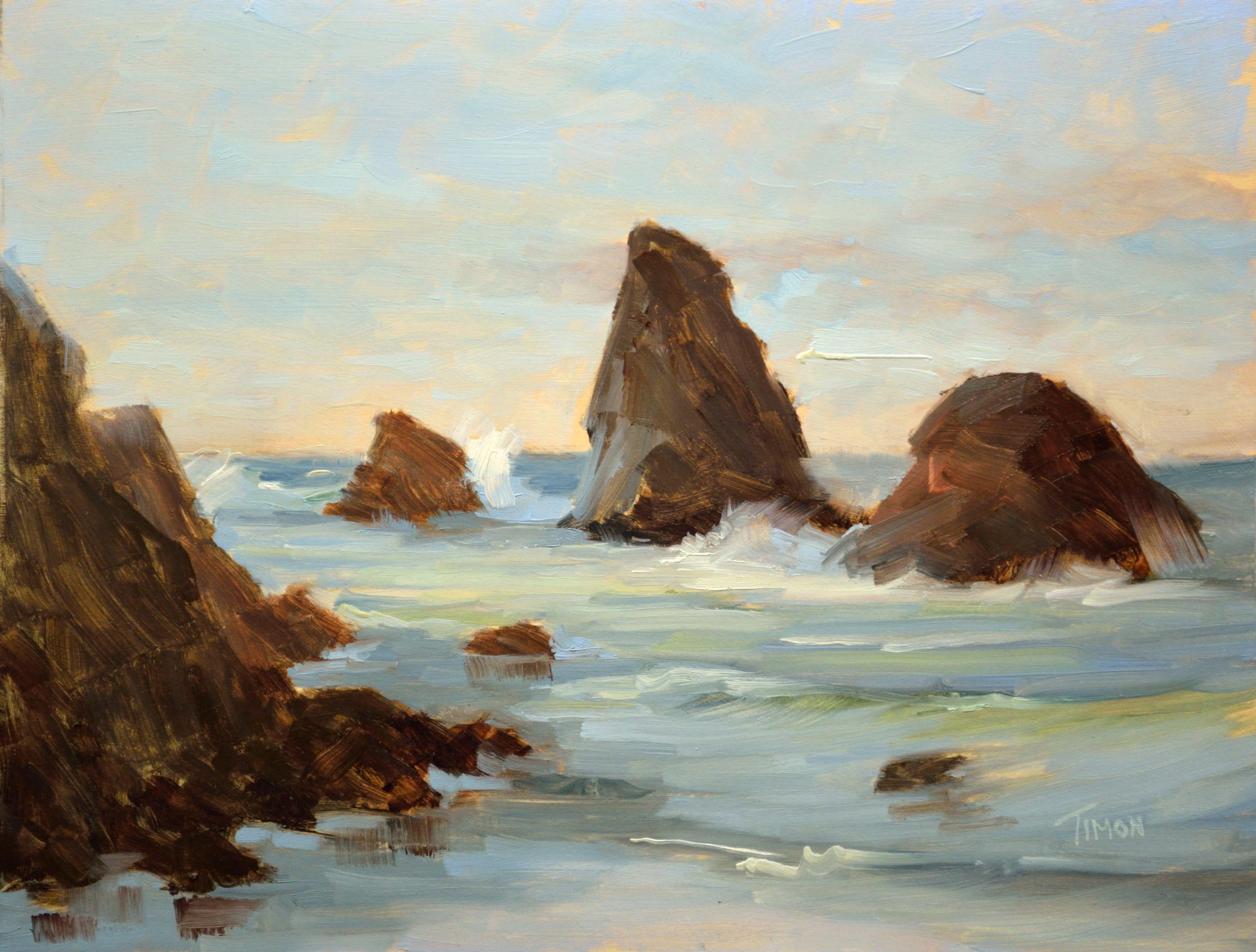 Peinture, huile sur toile Coastal Break II - Painting de Timon Sloane