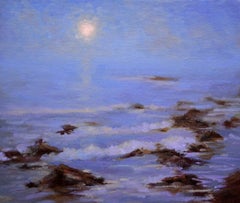 Moonlit Surf, Painting, Oil on Canvas