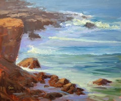 Ocean Greens, Painting, Oil on Canvas