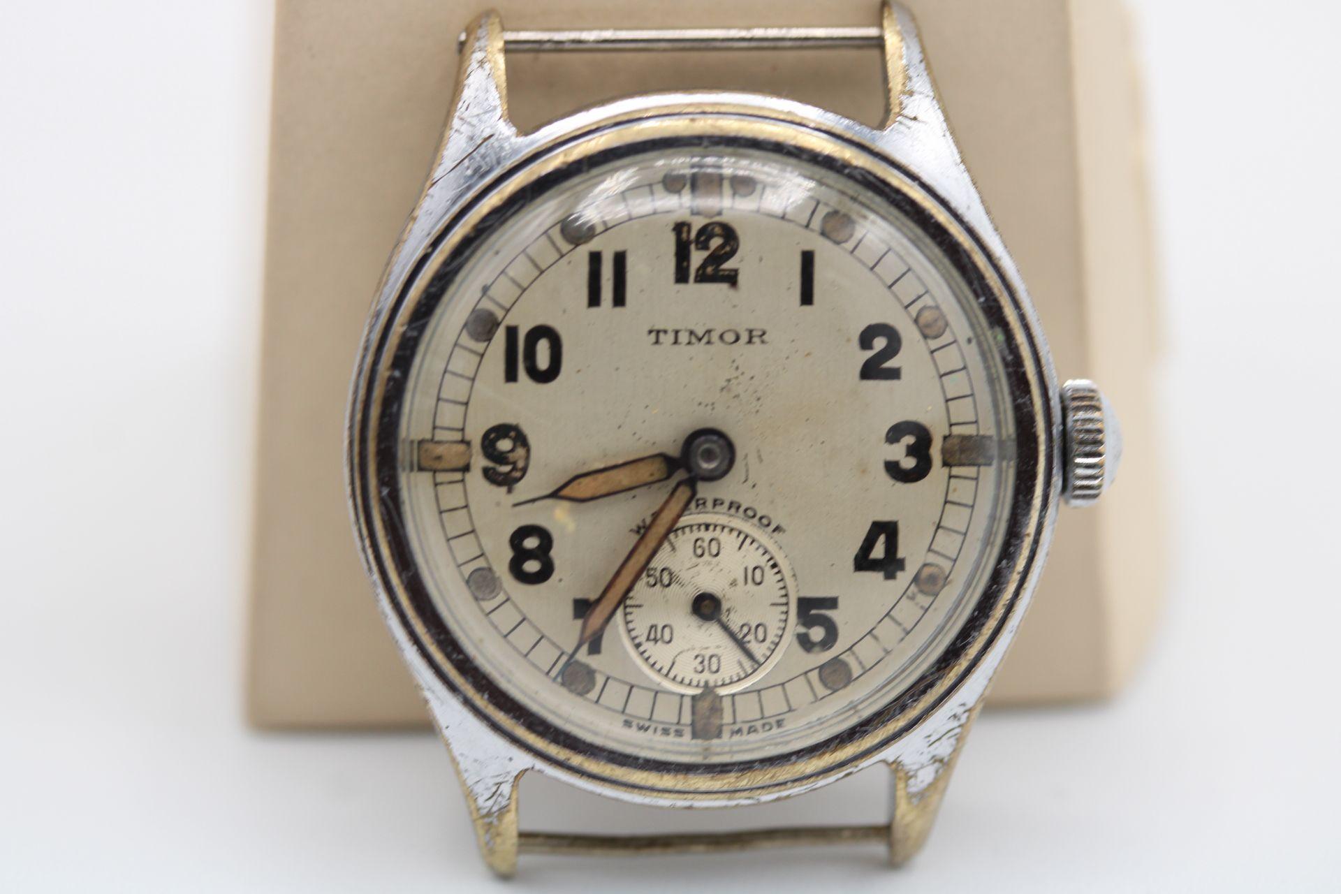 Watch: Timor ATP British Military
Stock Number: CHW5297
Price: £950.00

At the beginning of world war two, The British Army needed watches for its troops
fighting overseas. They acquired watches from many brands under the new Army
Trade Pattern or
