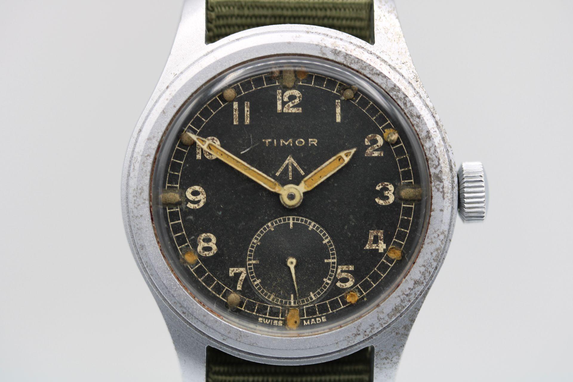 Part of the collectable and sought after so called ' Dirty Dozen' British Military watches from the second World War. 

This Timor is an original example of the watch, yes it shows some wear and tear and most likely battle hardened but appears to