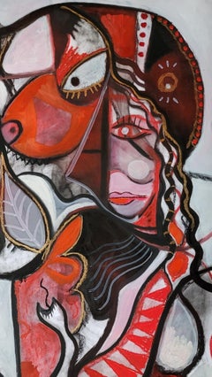 Charybde and Scylla Timothy Archer Contemporary art painting red mythology oil