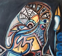 Doppelganger Timothy Archer 21st Century Contemporary painting drawing blue