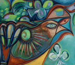 Escapees from the Stymphale Lake Timothy Archer 21st Century painting blue bird
