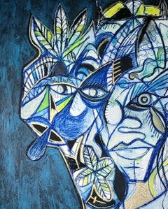 The Hecate und die dreifache Rückkehr Timothy Archer Zeitgenössische Kunst Malerei blaue Farbe