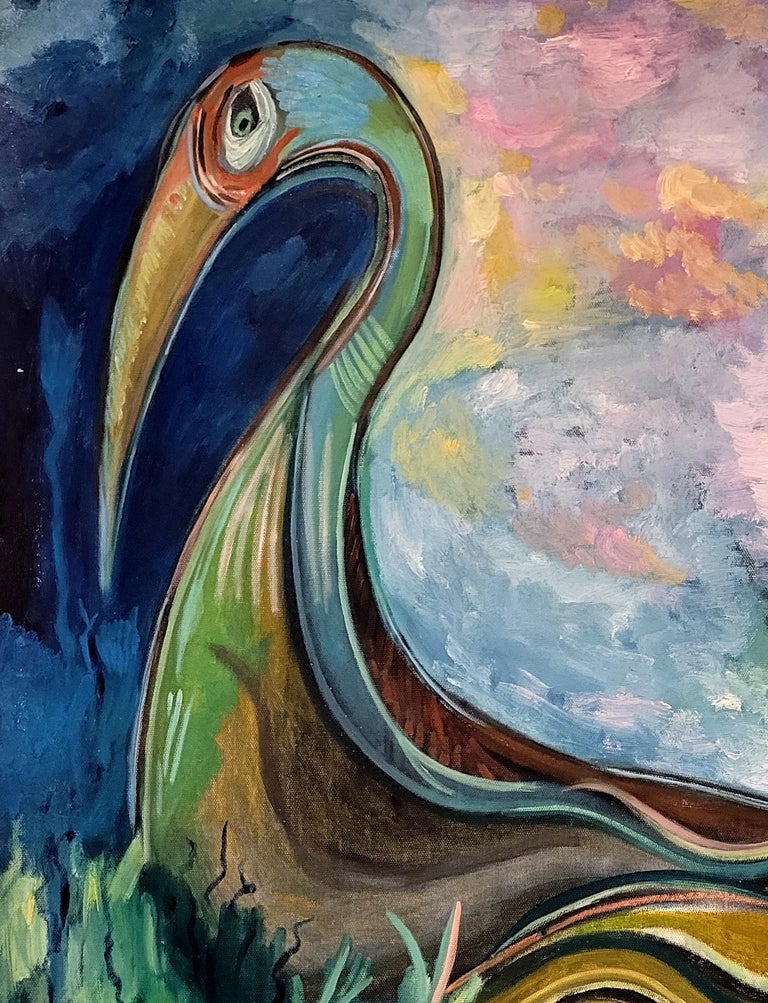 My mother goose at dusk Timothy Archer 21st Century Contemporary painting bird  For Sale 1