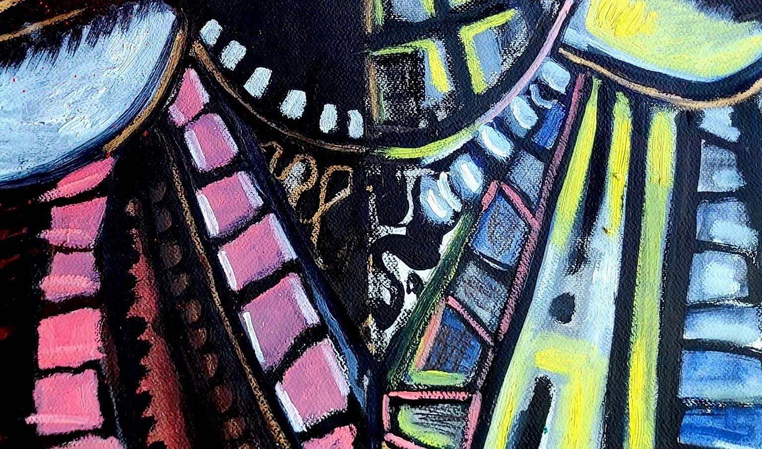 Polifemo Timothy Archer Arte contemporáneo pintura pastel mitología rojo en venta 3