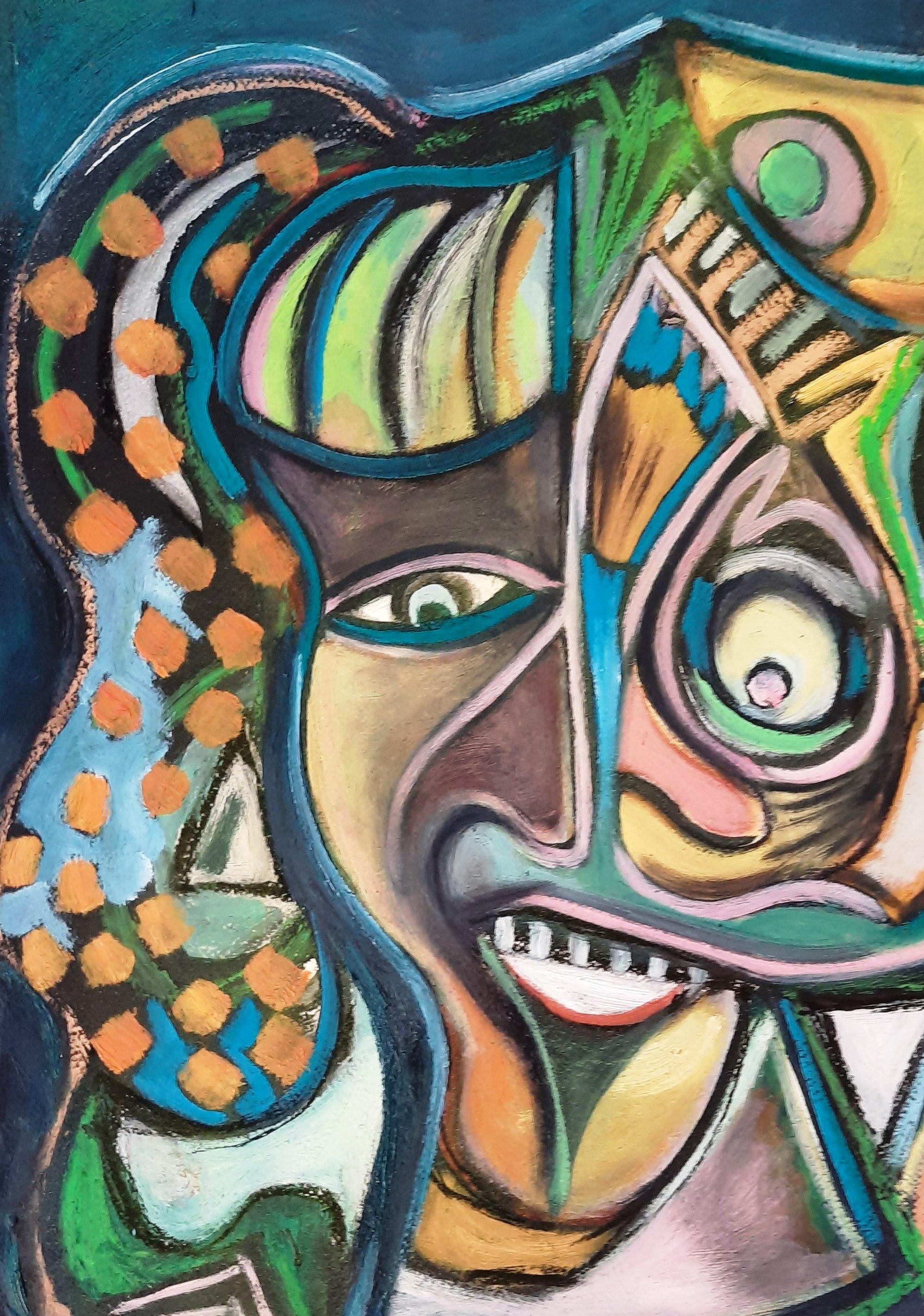 Ritratto di donna con due becchi Timothy Archer 21° secolo Disegno contemporaneo in vendita 1