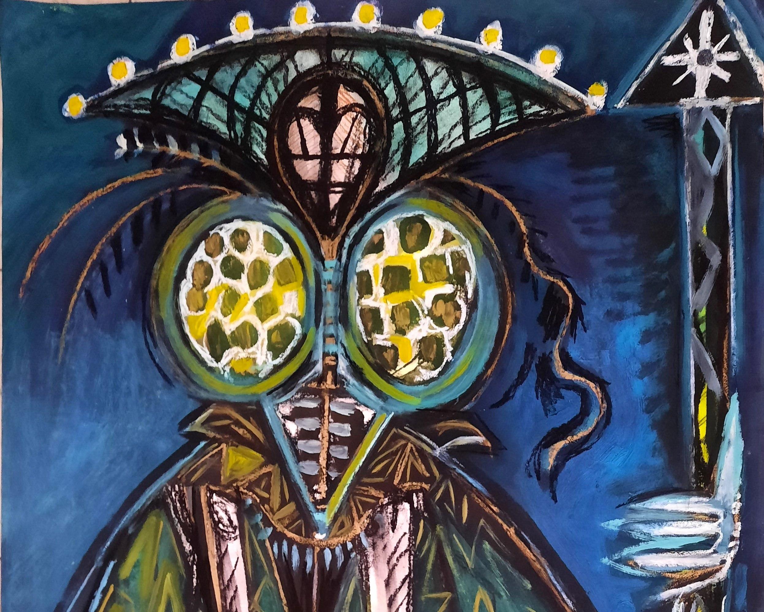 Queen moth - Timothy Archer, 21. Jahrhundert, Zeitgenössisches Gemälde im Angebot 1