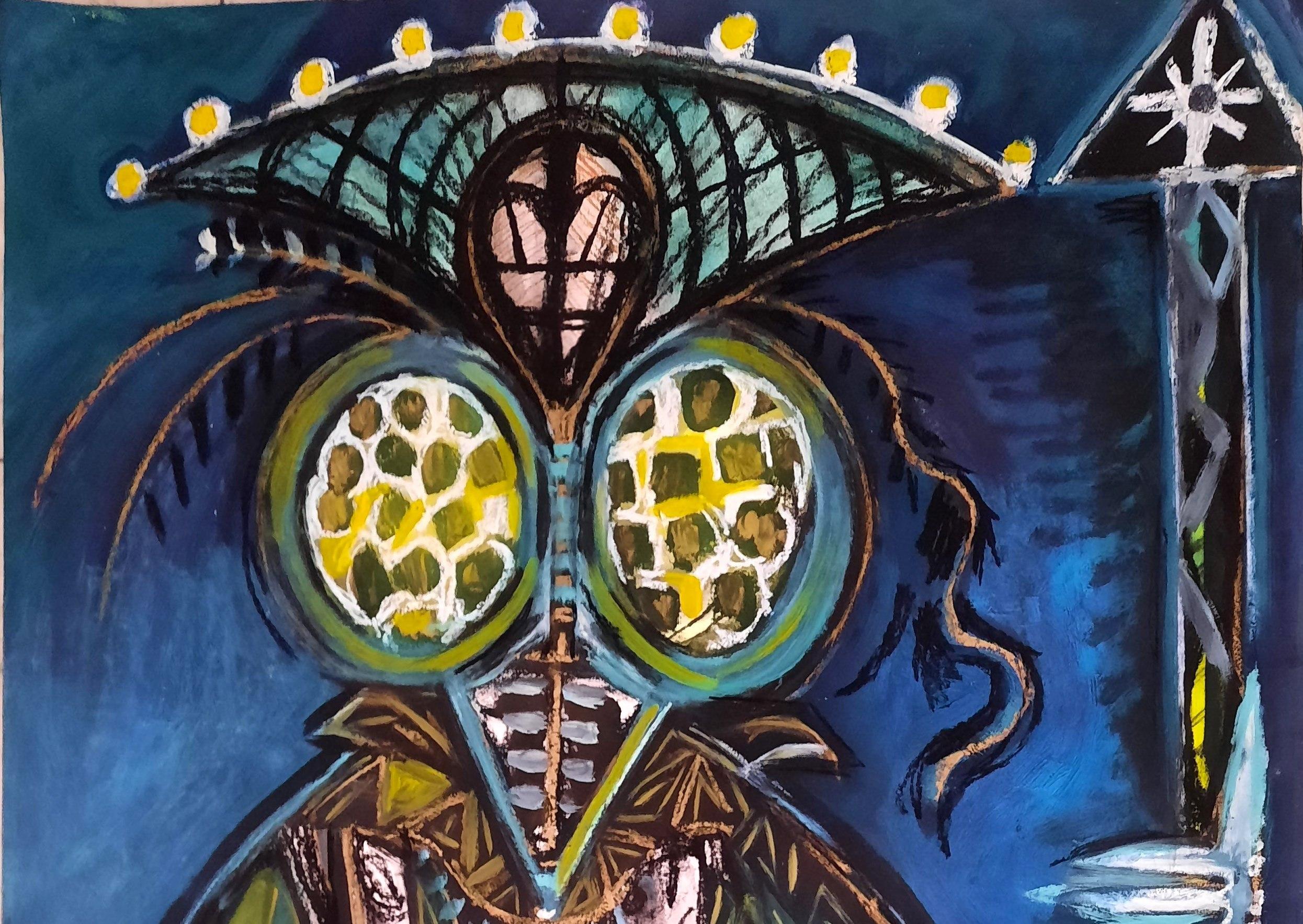 Queen moth - Timothy Archer, 21. Jahrhundert, Zeitgenössisches Gemälde im Angebot 2
