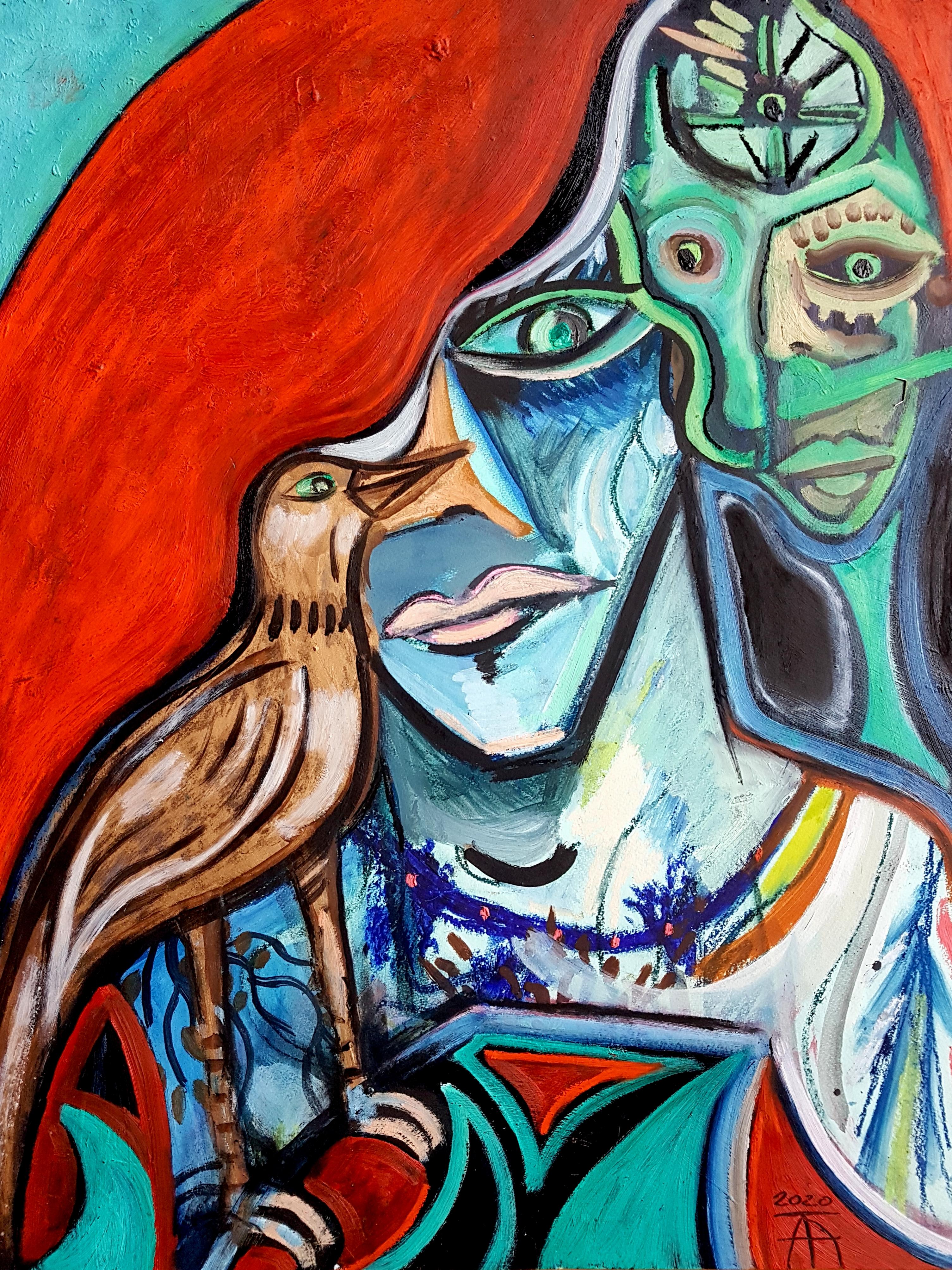 Peinture à l'huile et pastel sur papier
Signé et daté par l'artiste 