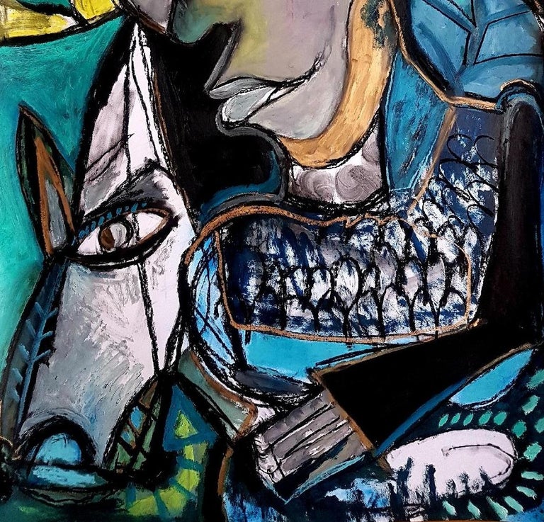 The blue rider -Timothy Archer, 21st Century, Contemporary painting For Sale 1