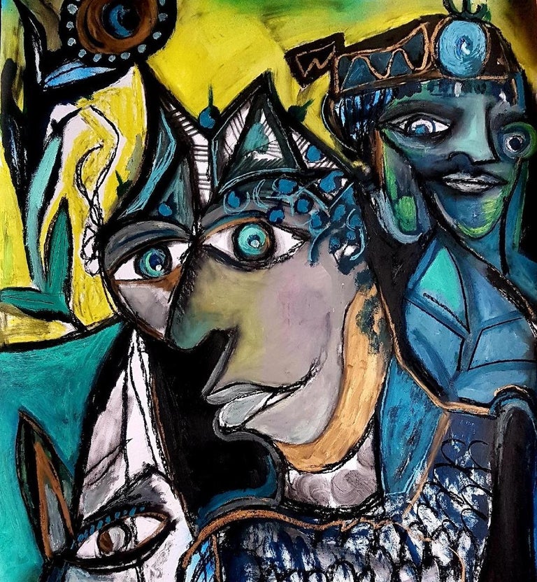 The blue rider -Timothy Archer, 21st Century, Contemporary painting For Sale 2