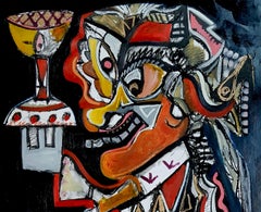 The cutting lady -Timothy Archer, 21st Century, Contemporary painting