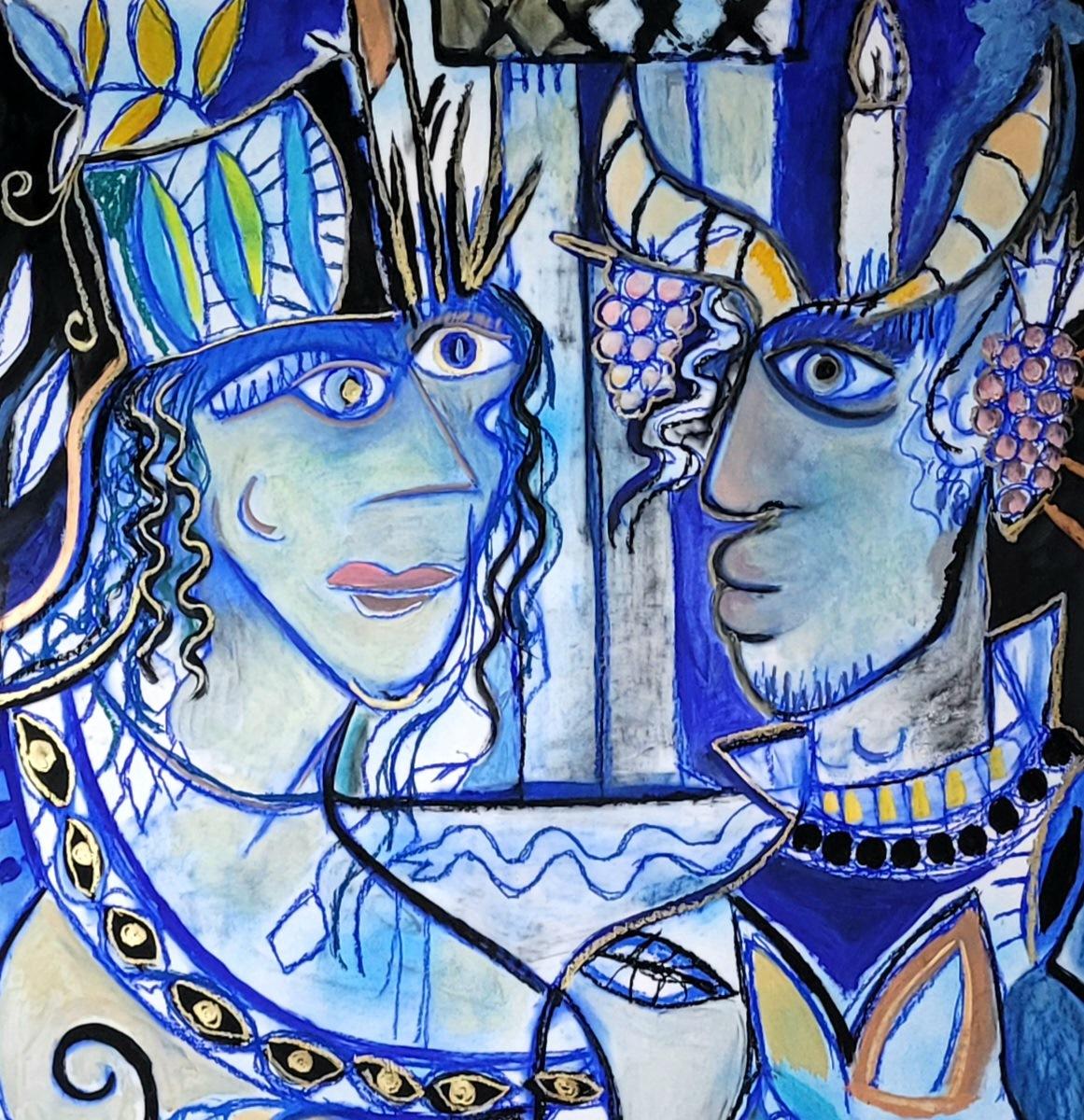 Los caminos de la ternura Timothy Archer Arte contemporáneo pintura azul mitología en venta 1