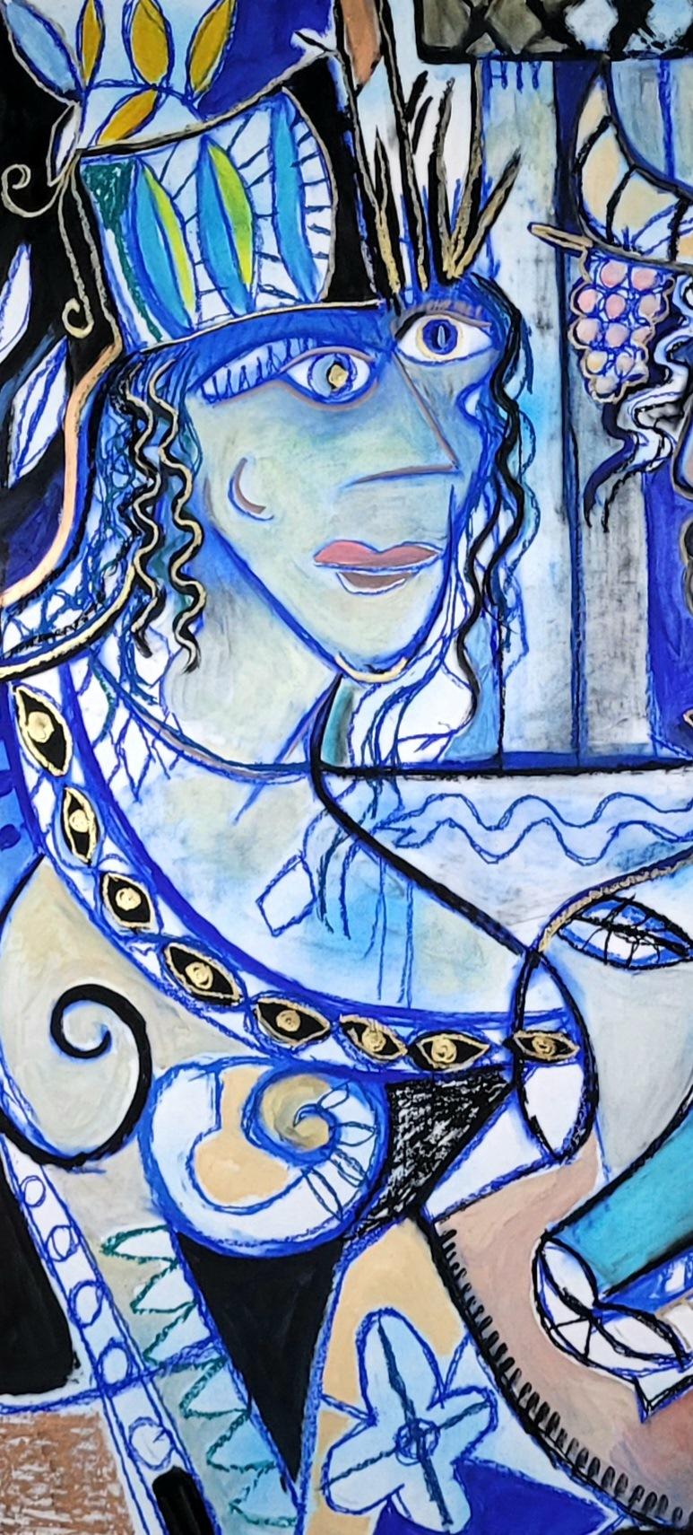 Los caminos de la ternura Timothy Archer Arte contemporáneo pintura azul mitología en venta 4