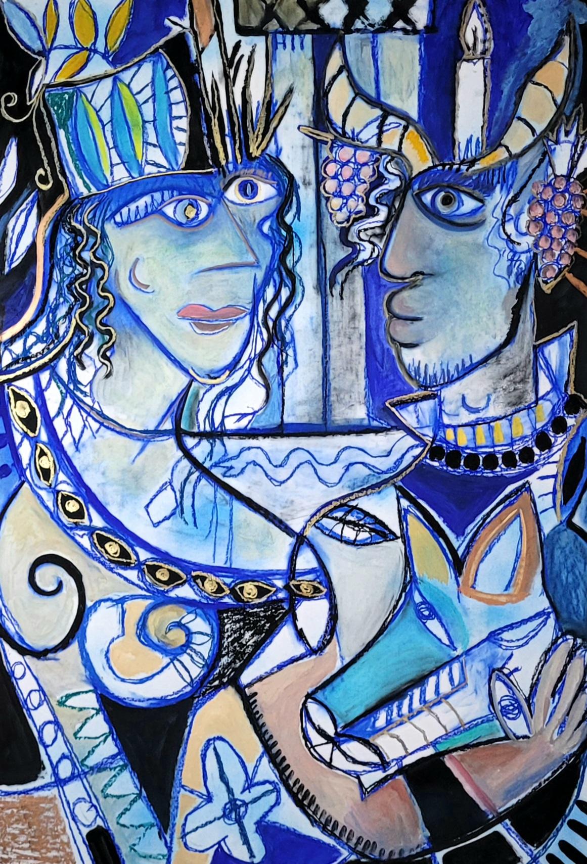 The paths of tenderness Timothy Archer Contemporary art painting blue mythology 
