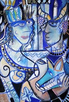 The paths of tenderness Timothy Archer Contemporary art painting blue mythology