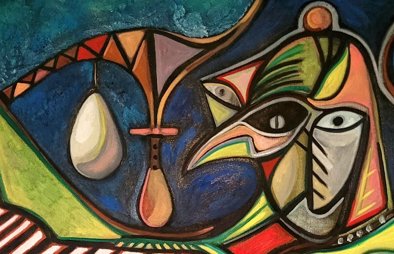 Il maiale e l'uccello rapace Timothy Archer Arte contemporanea pittura rossa olio in vendita 1