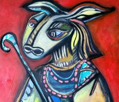 The pilgrim of Eéa Timothy Archer Contemporary art painting red mythology oil