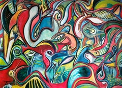 La rivolta degli Ouraniens Timothy Archer Arte contemporanea pittura uccello rosso