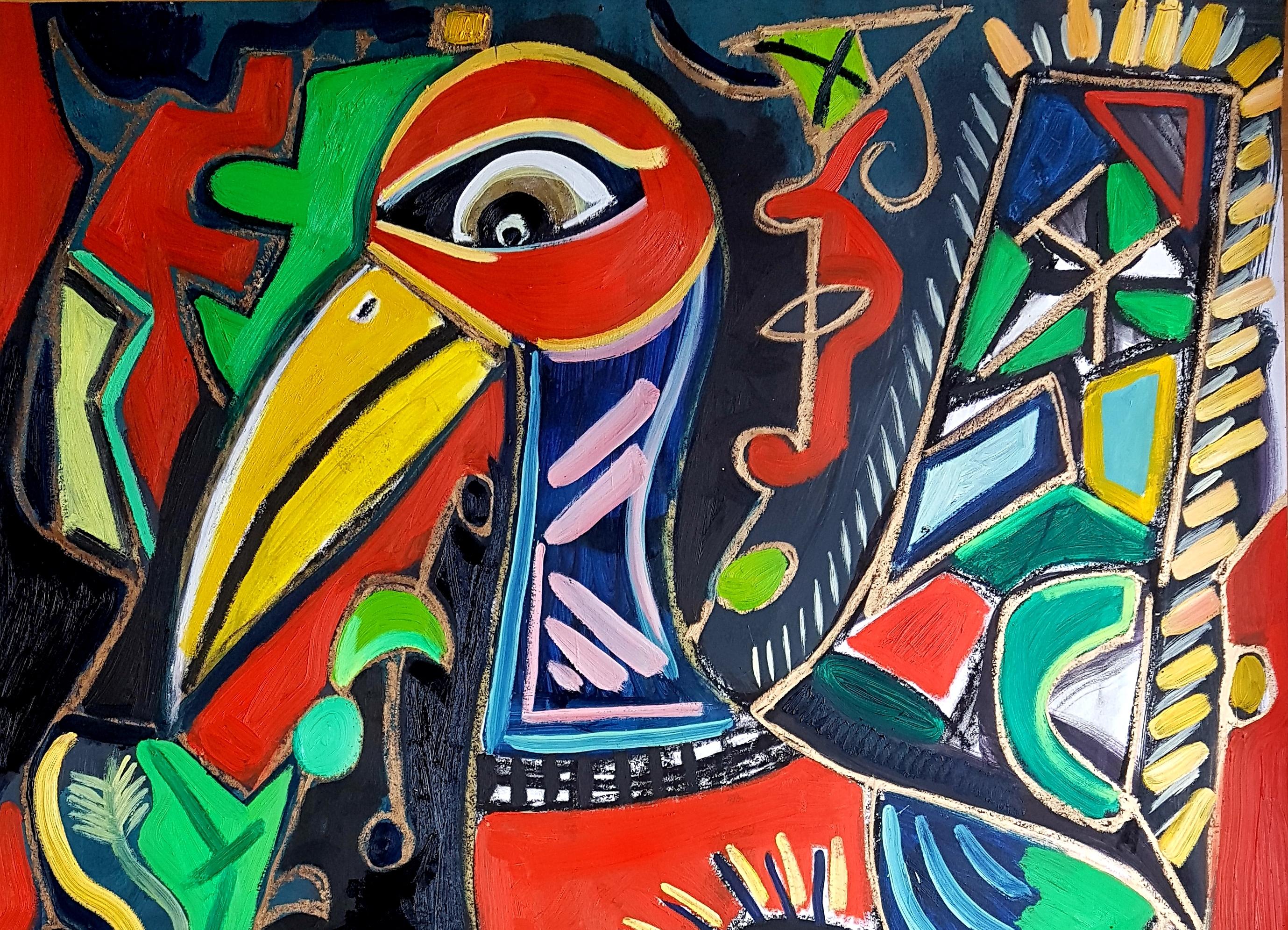 Les trois oiseaux - Timothy Archer, 21e siècle, peinture contemporaine en vente 1